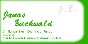 janos buchwald business card
